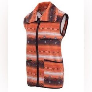 Outback Trading Co Skyler Women's Patterned Vest - Orange and Brown